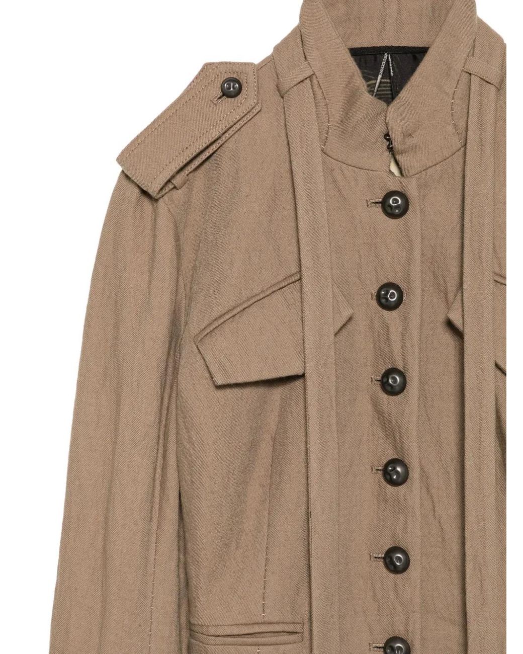 Masnada Natural Button-Up Epaulette Jacket