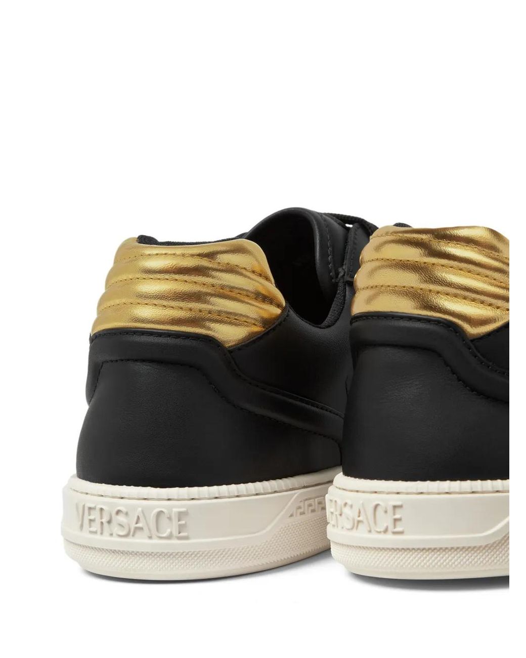 Versace Black Greca Court Sneakers for men