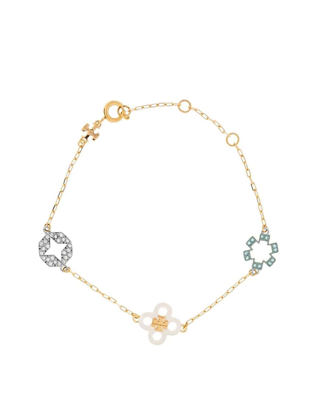 Tory Burch White Bracelet Forget Me Not Pavé