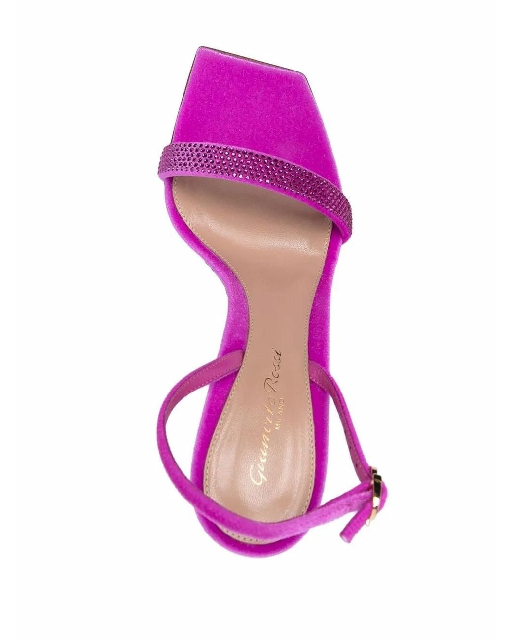 Gianvito Rossi Pink Rhinestone Leather Sandals