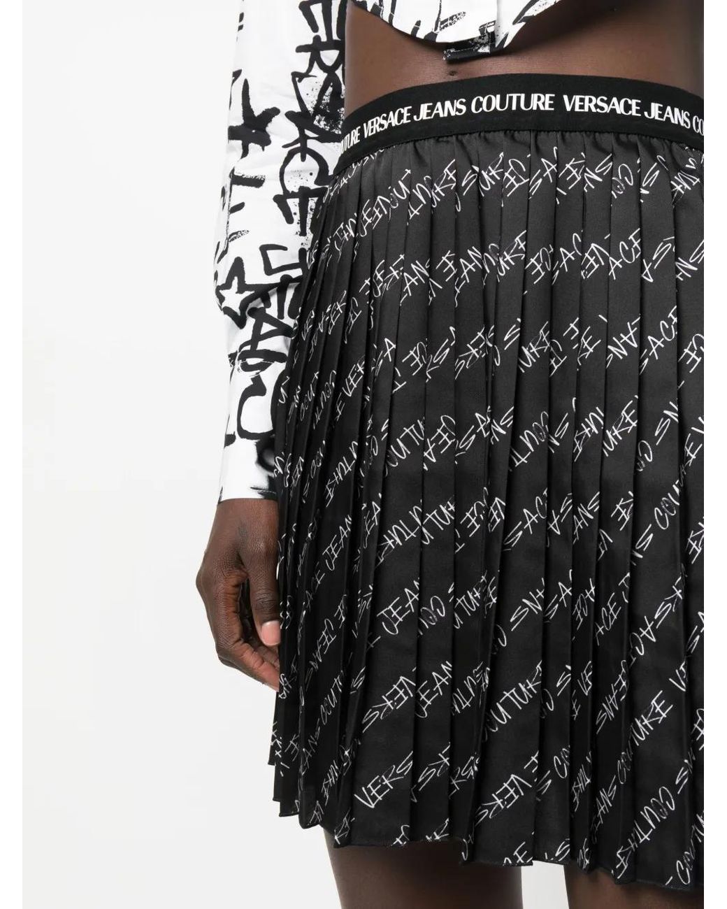 Versace Jeans Couture Mini-Rok Met Logoprint in het Black