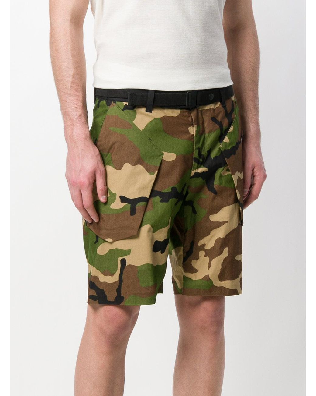 Cotton Camouflage Fitted Shorts 
