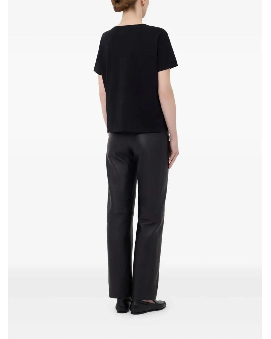 Loulou de Saison Black Embroidered Logo T-Shirt