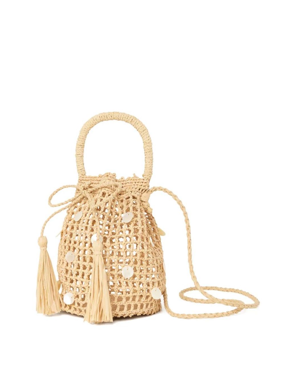 Alanui Metallic Precious Moments Raffia Tassel-Detail Bucket Bag
