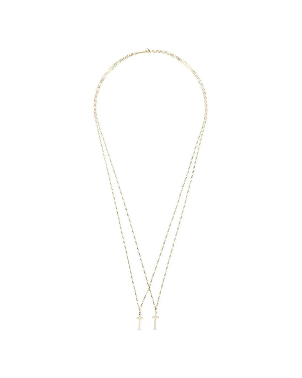 DSquared² White Double Cross Necklace for men