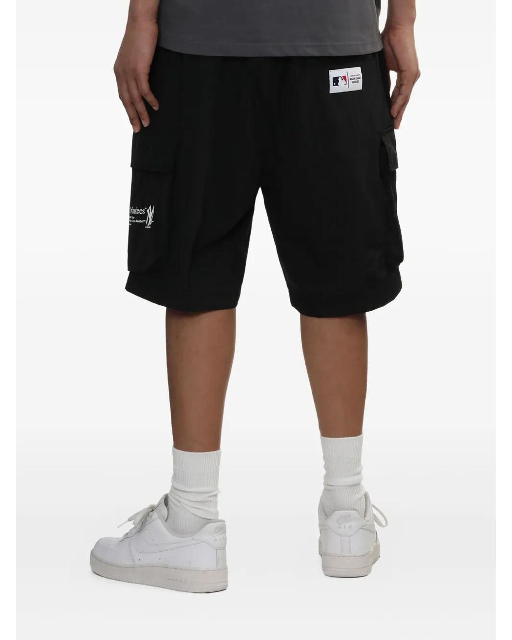 KTZ Black Cargo-Pocket Shorts for men
