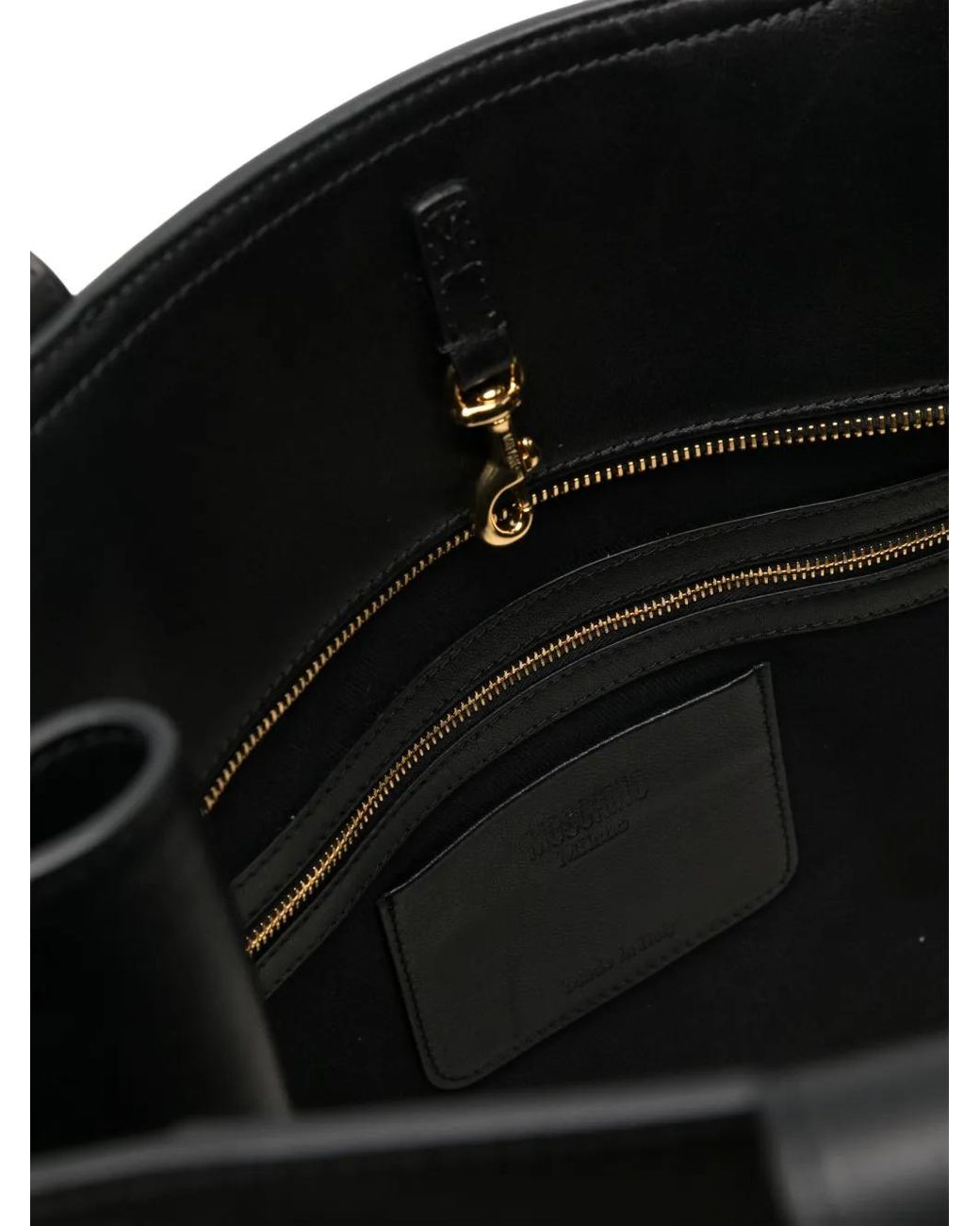 Moschino Black Leather Tote Bag for men