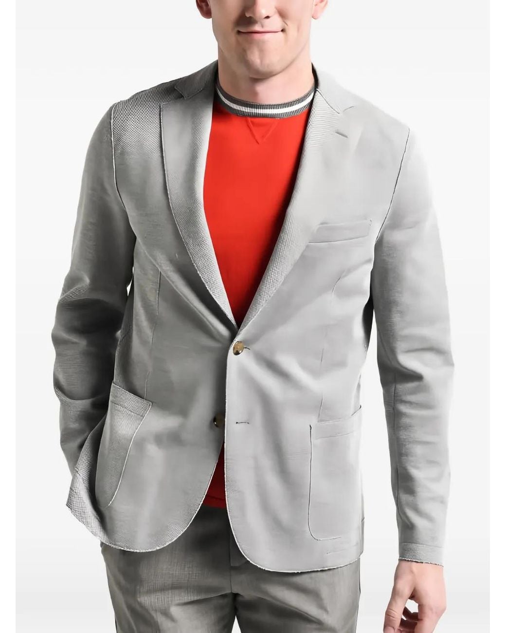 Eleventy Gray Tailored Wool Blazer for men