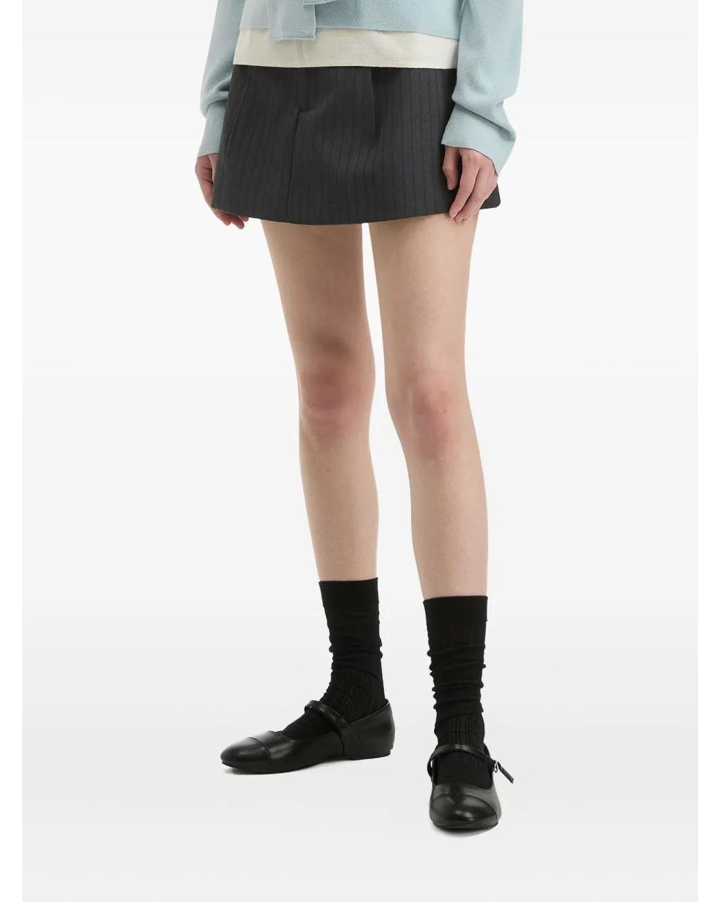 B+ AB Black Stripe-Pattern Shorts