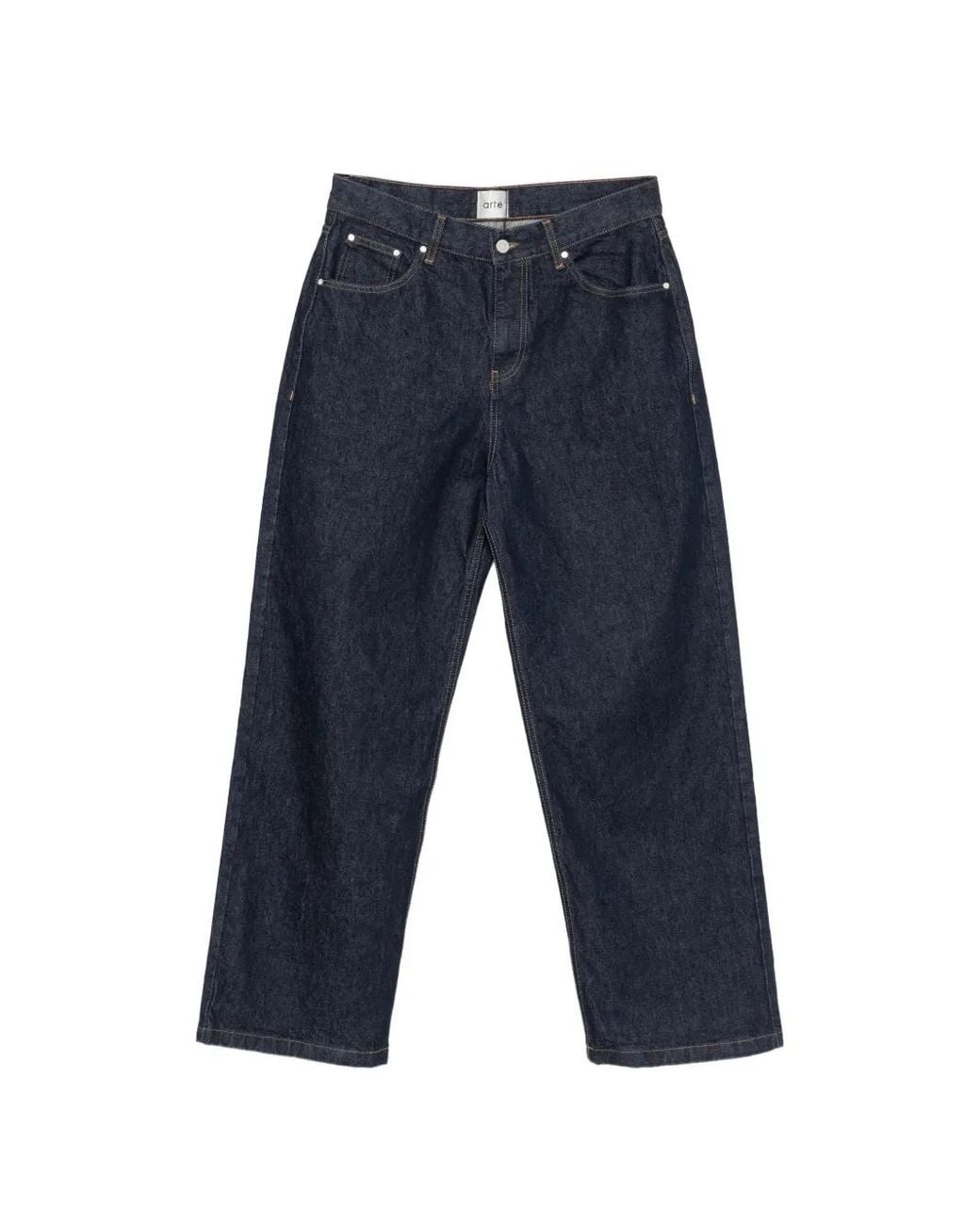 Arte' Blue Logo-Embroidered Belt-Loop Jeans for men