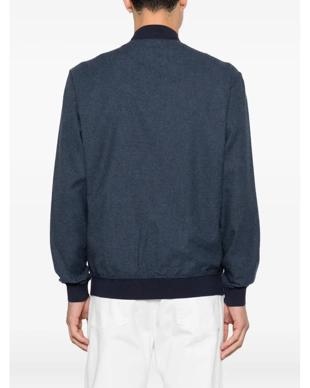 Bomber Con Zip di Kiton in Blue da Uomo