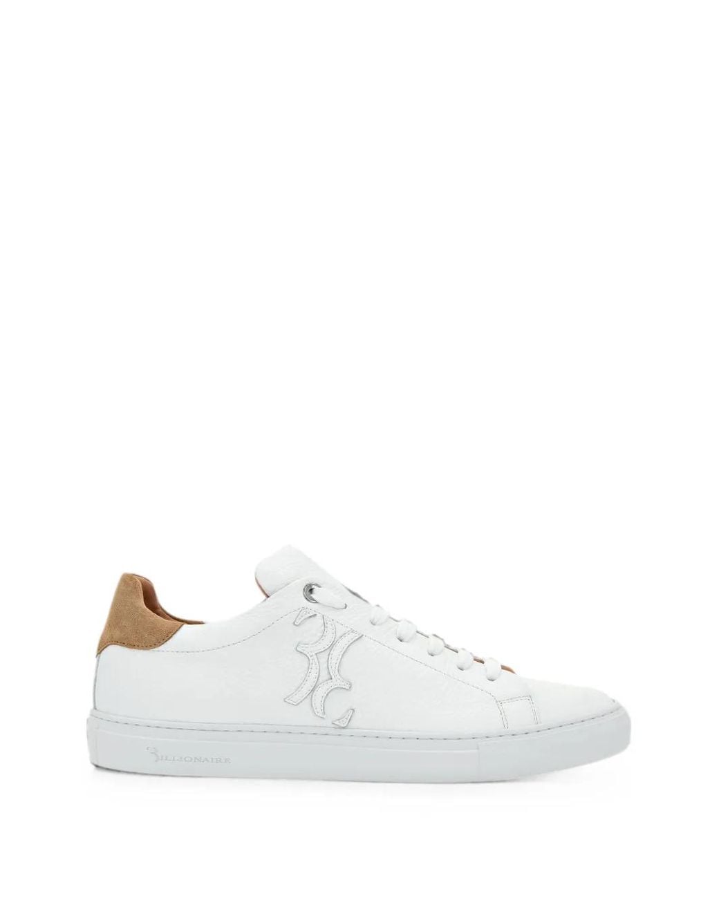 Billionaire White Baskets À Patch Logo Et Finitions En Daim for men
