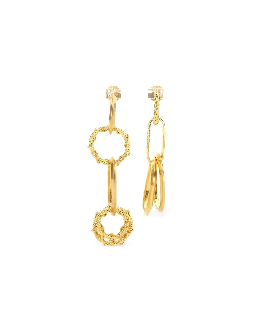 DSquared² Metallic Textured-Circle Drop Earrings