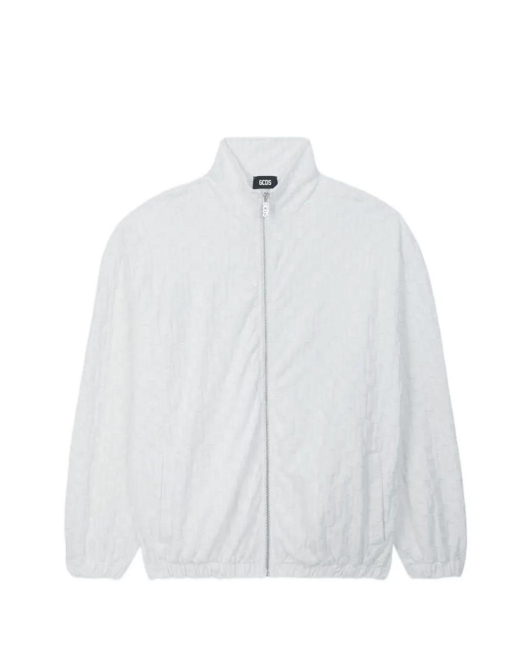 Gcds White Terry Monogram Zip-Up Jacket for men