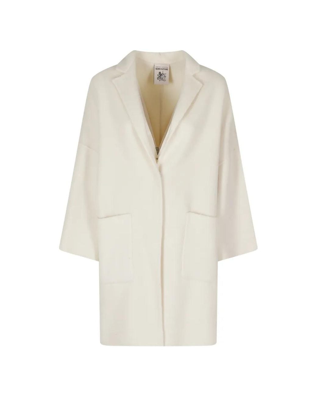 Semicouture White Long-Sleeve Coat