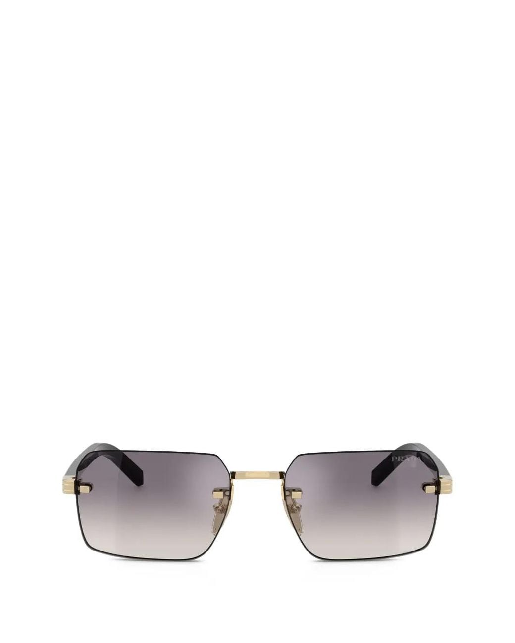 Prada Metallic Rectangle-Frame Sunglasses for men