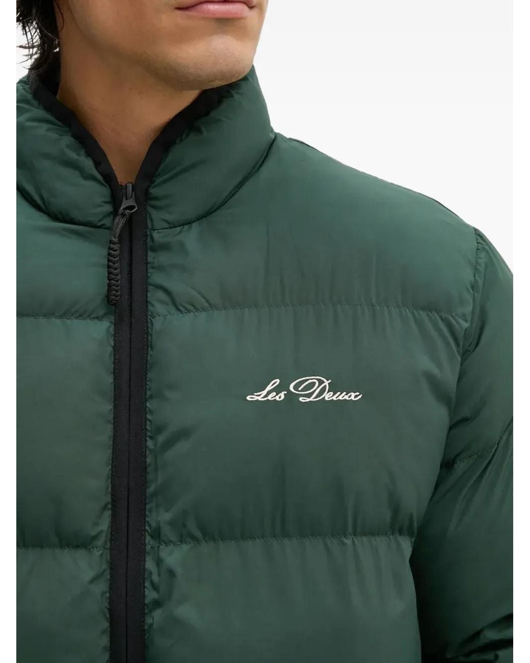 Les Deux Green Logo-Embroidered Padded Jacket for men