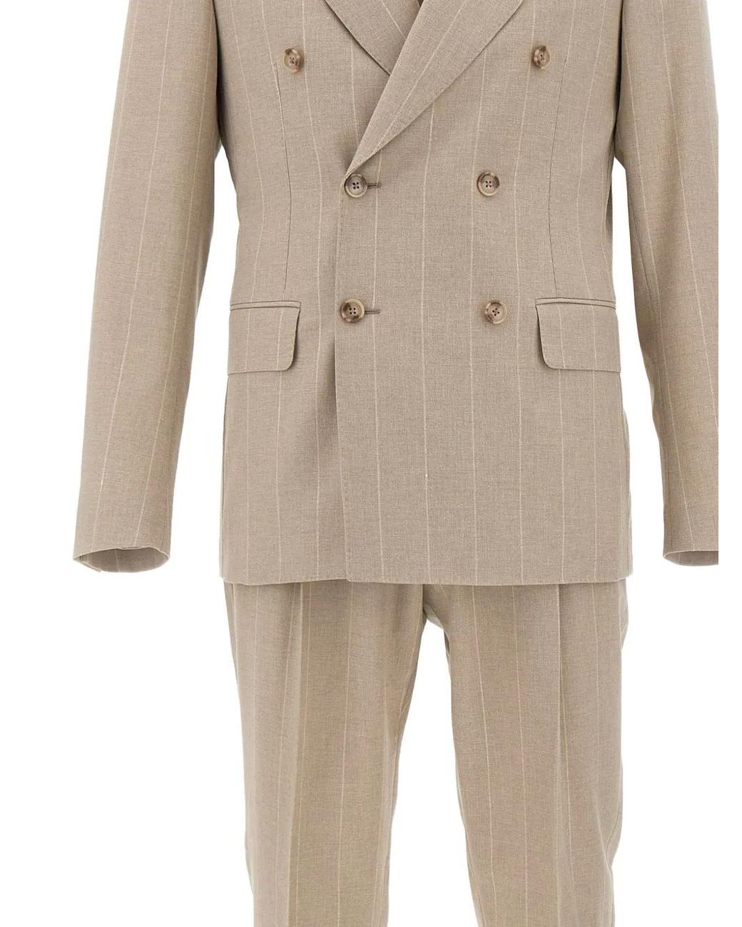 Corneliani Natural Pinstripe Double-Breasted Suit for men
