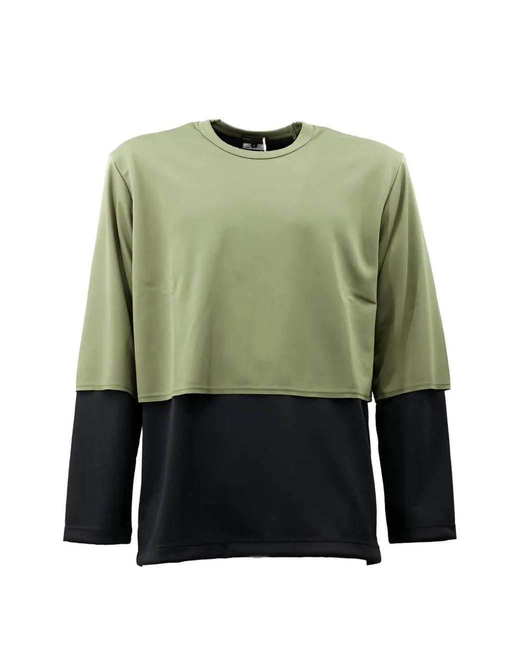 Comme des Garçons Green Layered-Design Long-Sleeve T-Shirt for men