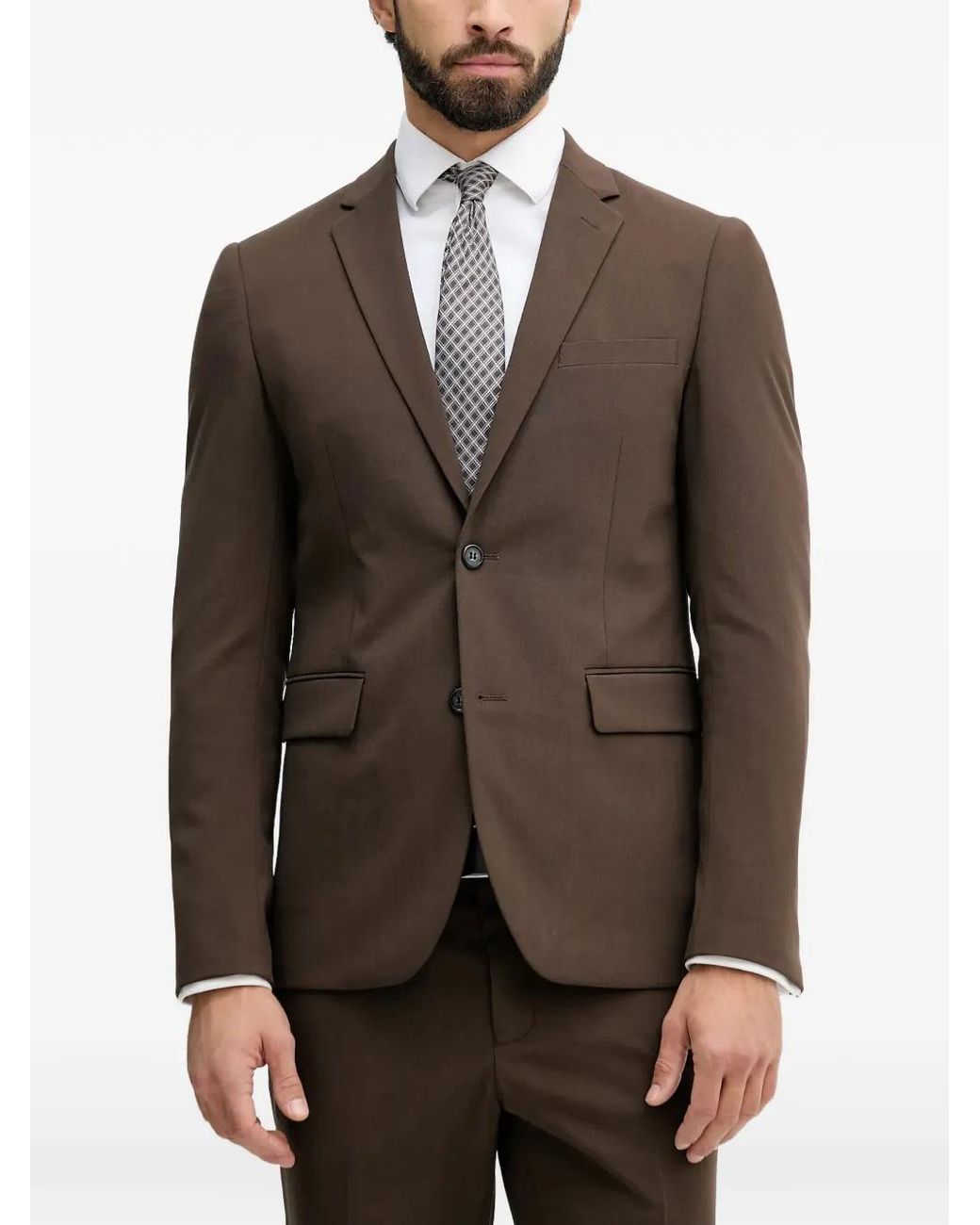 Lindbergh Brown Button Flap Suit for men