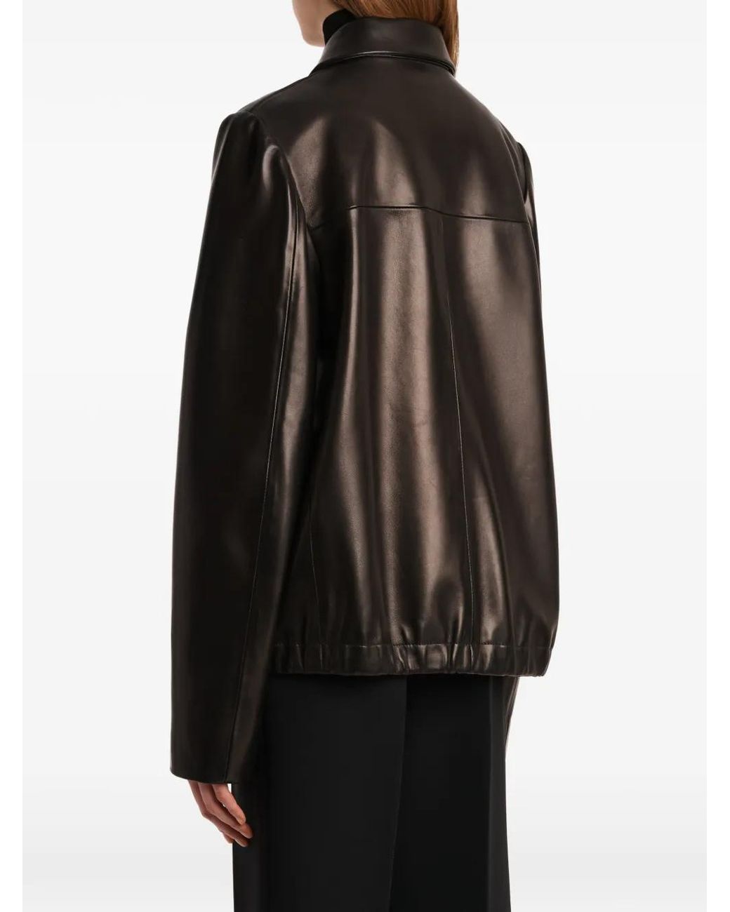 Khaite Black Jackson Zip-Up Leather Jacket