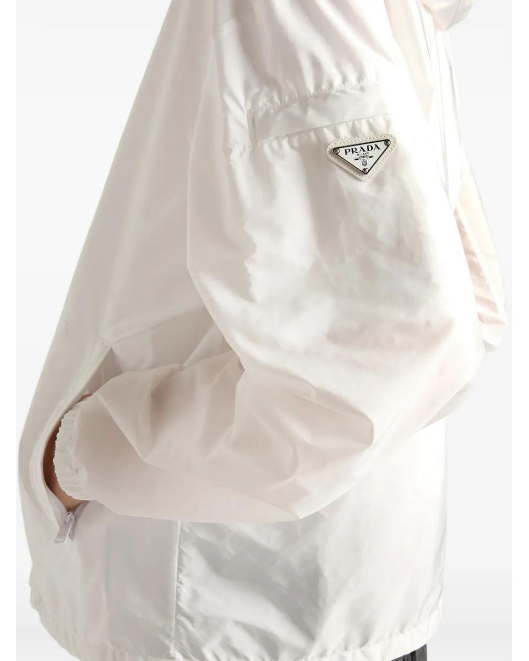Prada Logo-Triangle Jacket in White for Men | Lyst