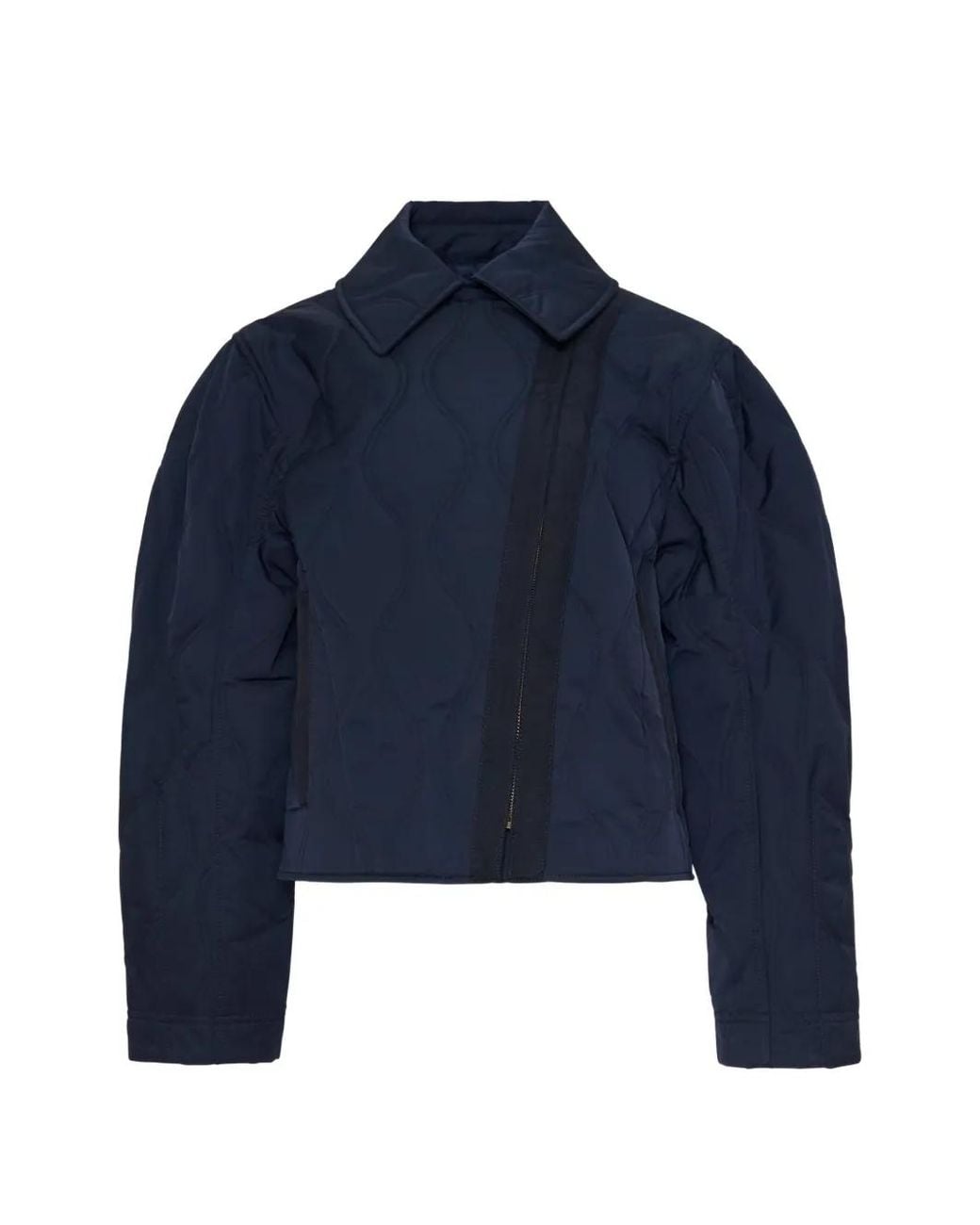 Ulla Johnson Blue Leonie Quilted Asymmetric-Zip Jacket