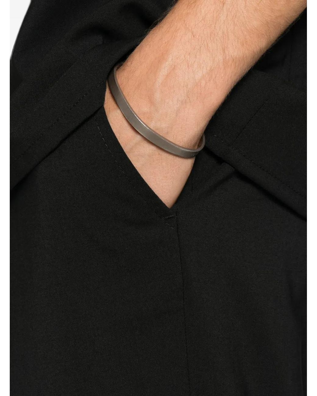 Yes London Black Pleated Elasticated-Waistband Trousers for men