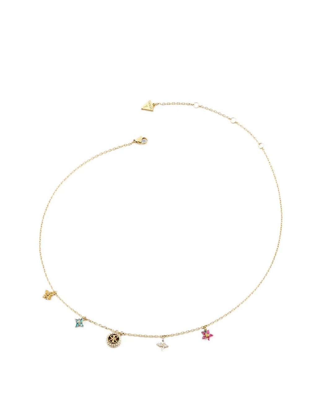 Guess White Secret Garden Flower-Charm Necklace