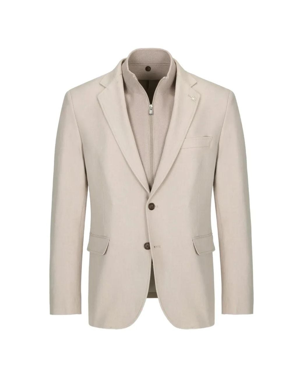 Manuel Ritz White Layered Single-Breasted Jacket for men