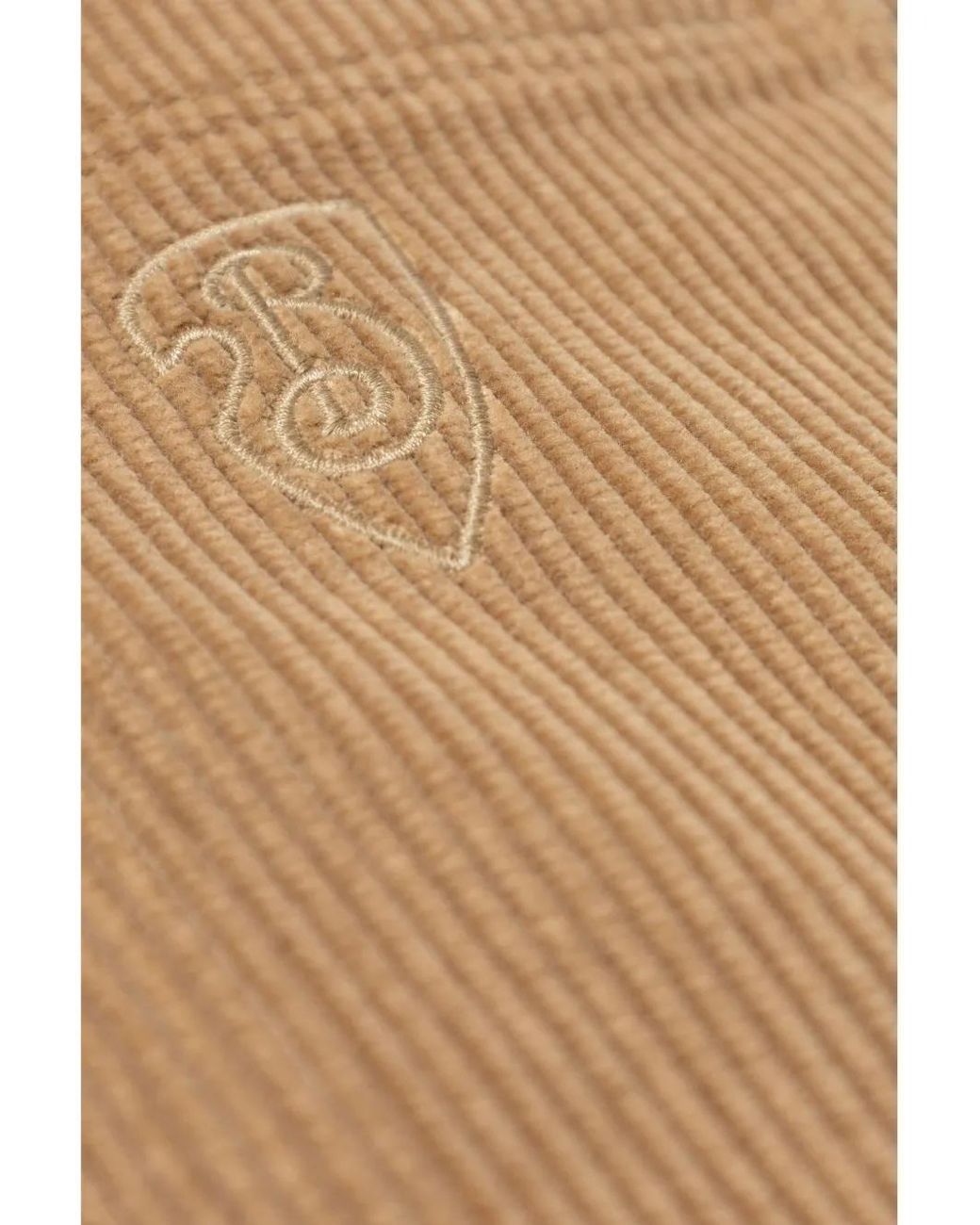 Burberry Natural Logo-Embroidered Corduroy Zip Shirt Jacket for men