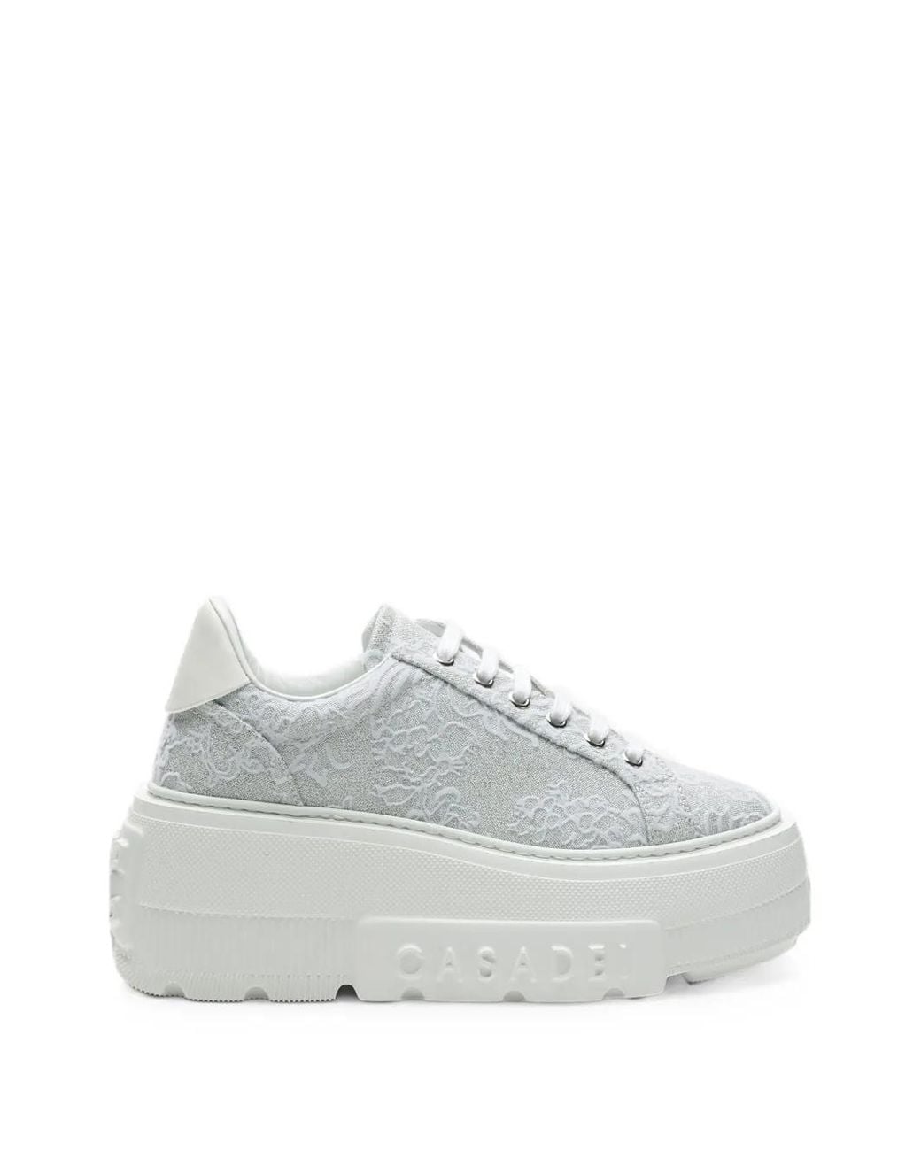 Casadei White Nexus Rigel Glitter-Finish Sneakers