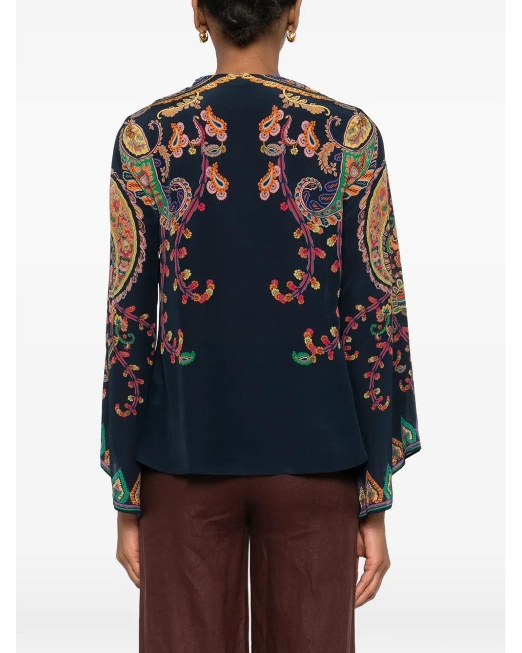 Etro Blue Bluse mit Paisleymuster