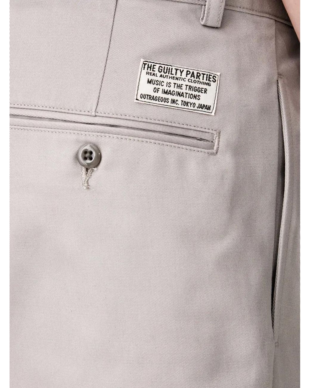 Wacko Maria Gray Pleated Tailored Shorts for men