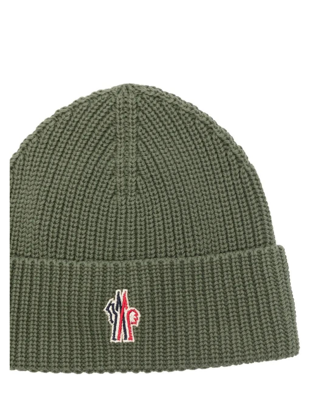 Moncler Green Logo Beanie Hat for men