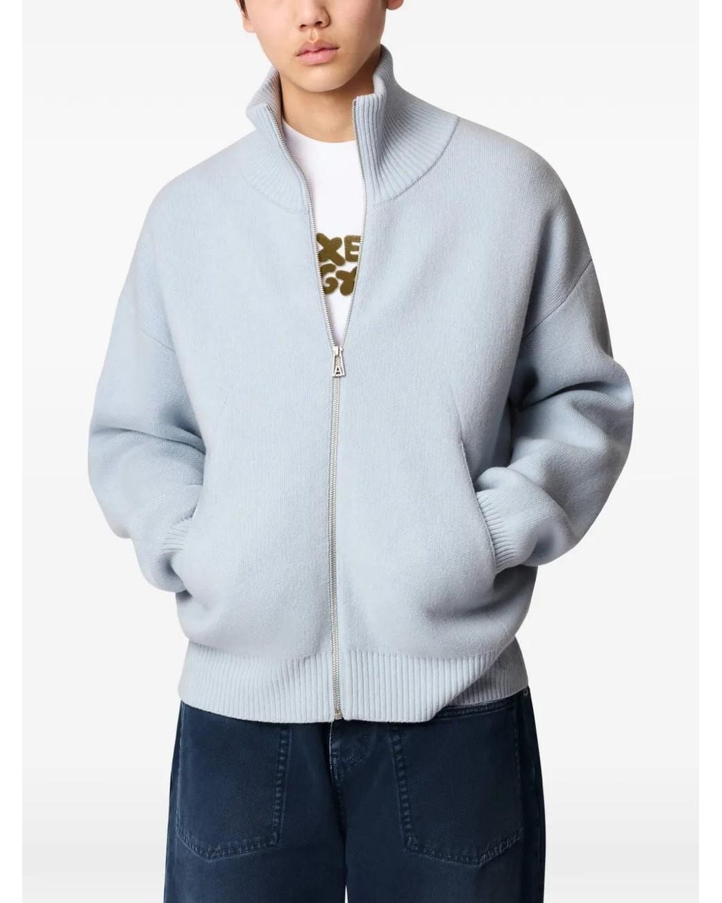 Axel Arigato Blue Core Zip-Up Cardigan for men