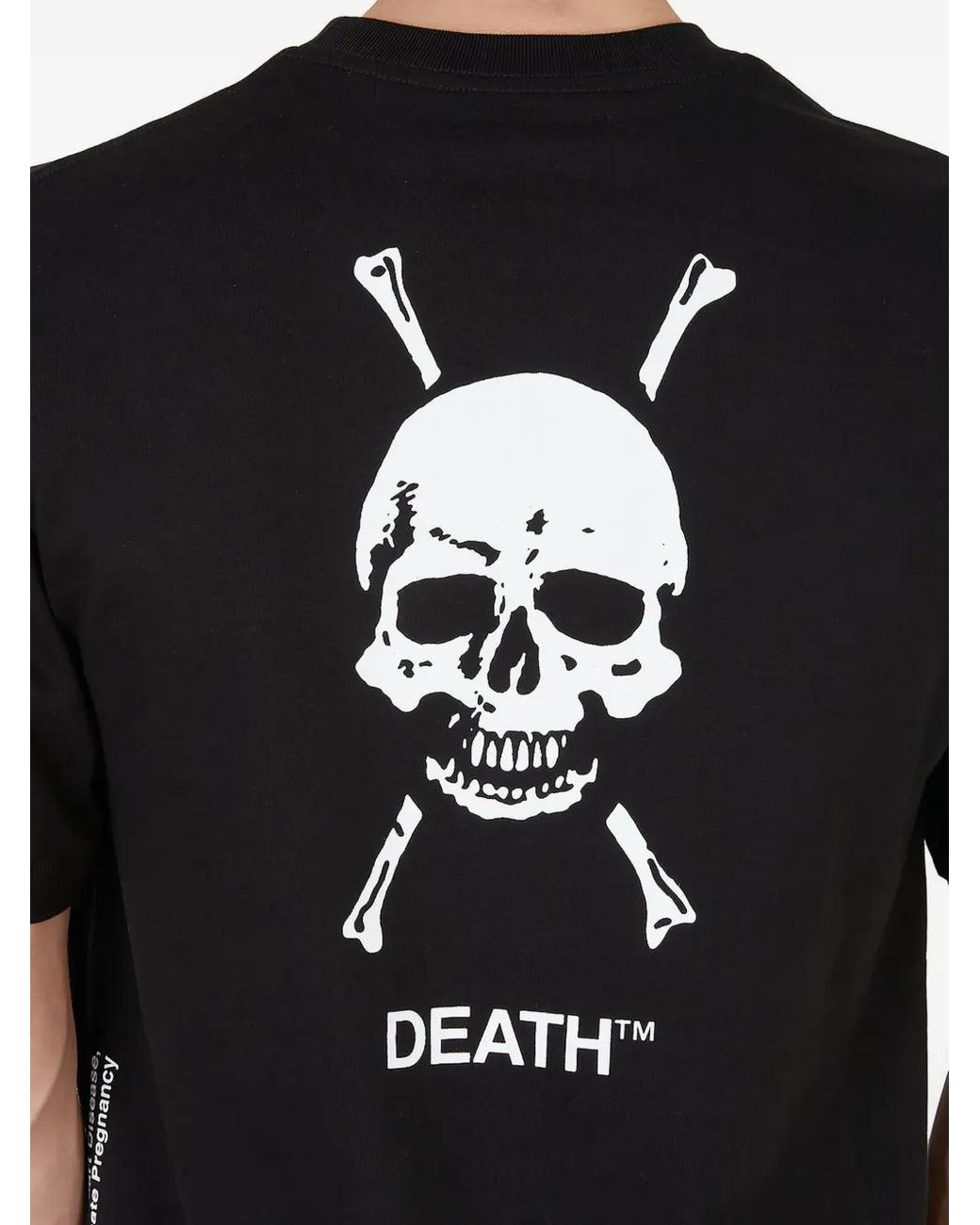 Death Cigarettes Black Skull-Print T-Shirt for men