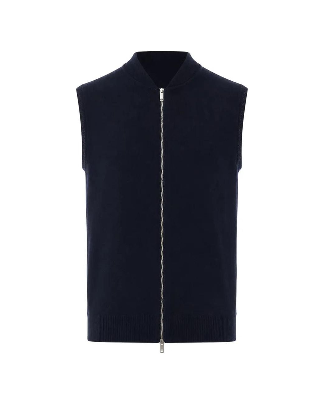 Alpha Studio Blue Zip-Up Sleeveless Jacket for men