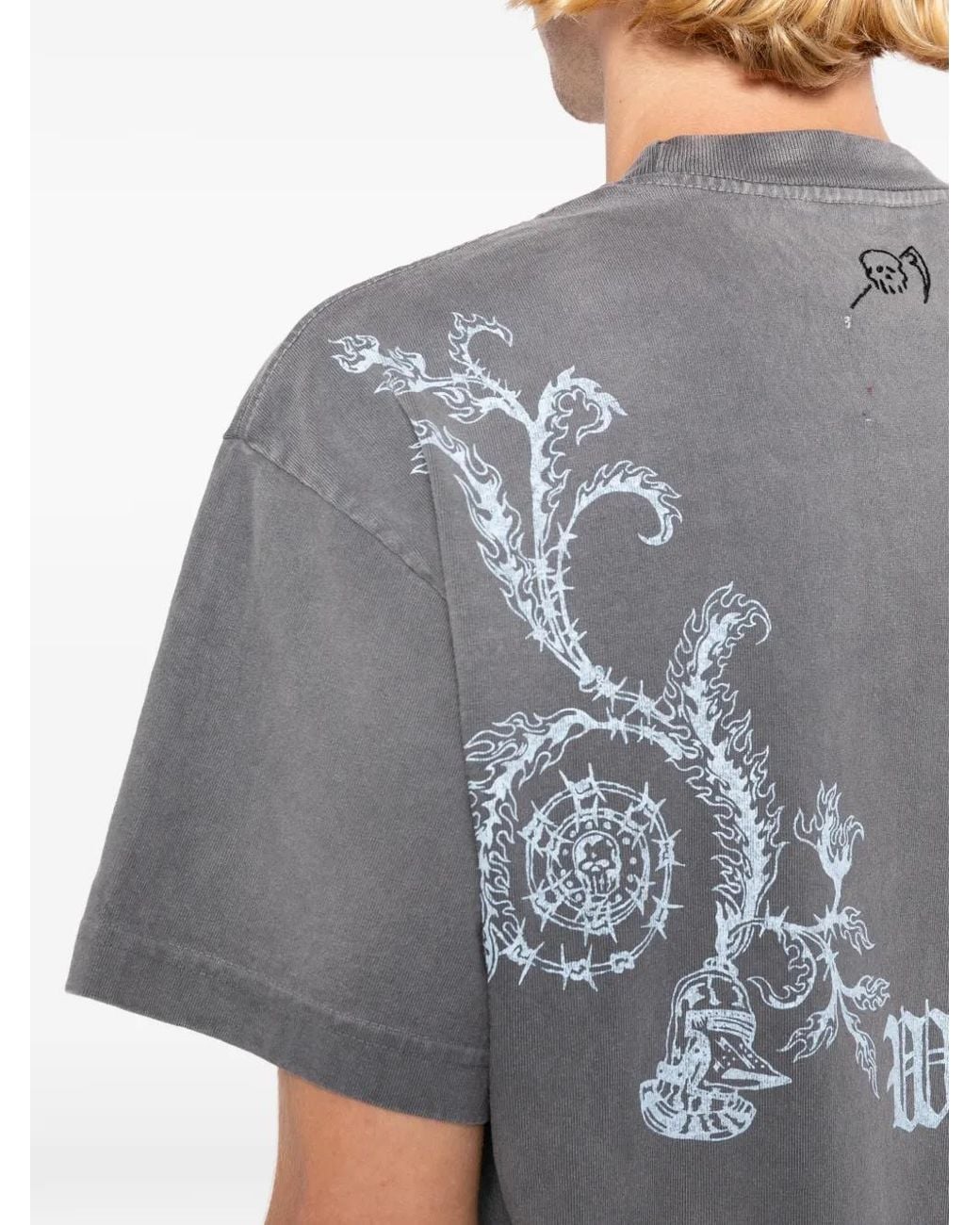 Warren Lotas Gray Graphic-Print T-Shirt for men