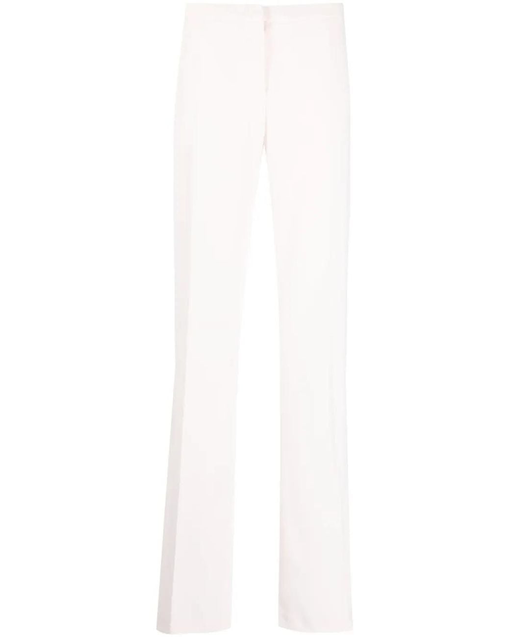 Pinko White Pressed-Crease Tailored Trousers