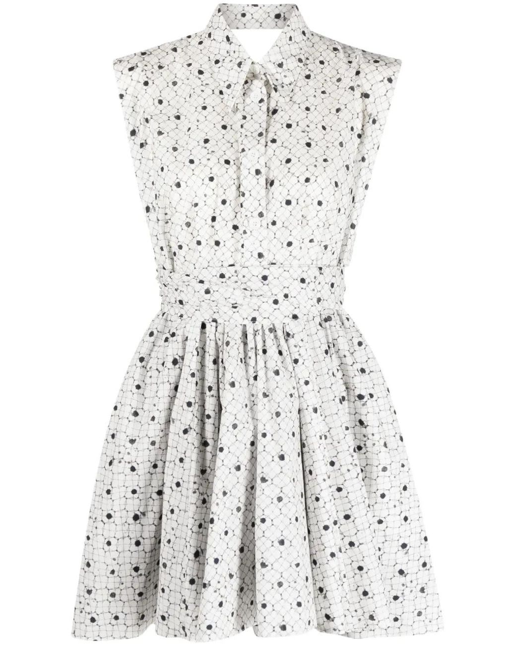 Philosophy Di Lorenzo Serafini White Graphic-Print Sleeveless Dress