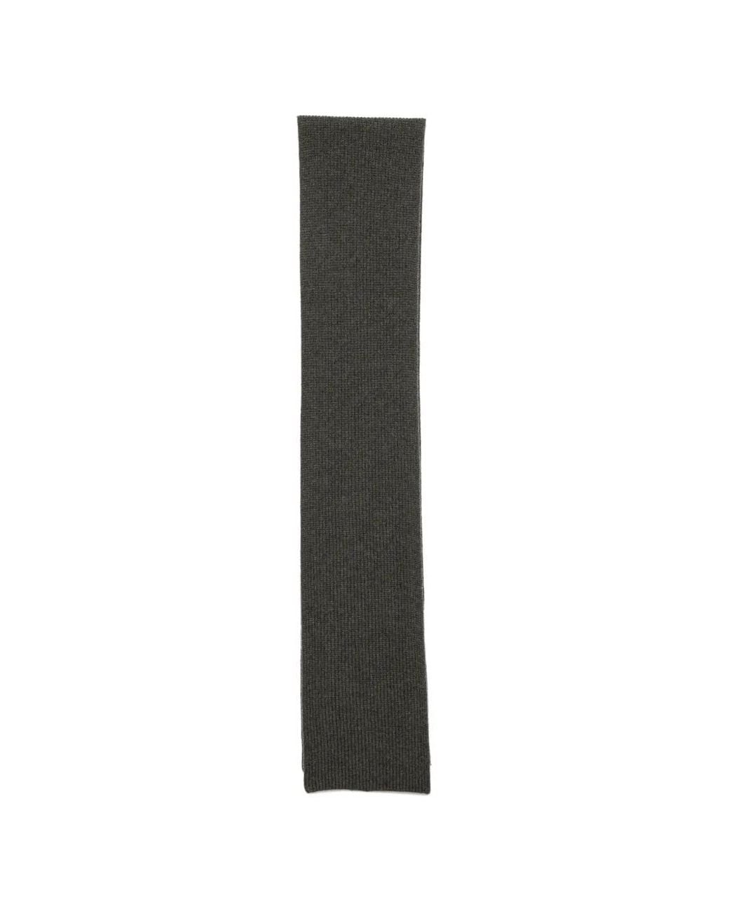 N.Peal Cashmere Gray Ribbed Cashmere Scarf