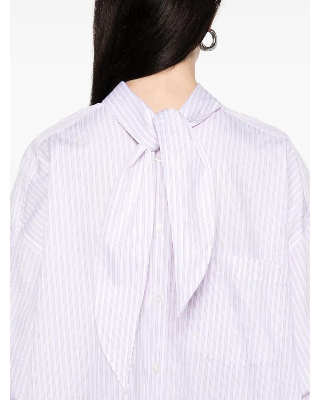 Victoria Beckham White Striped Shirt