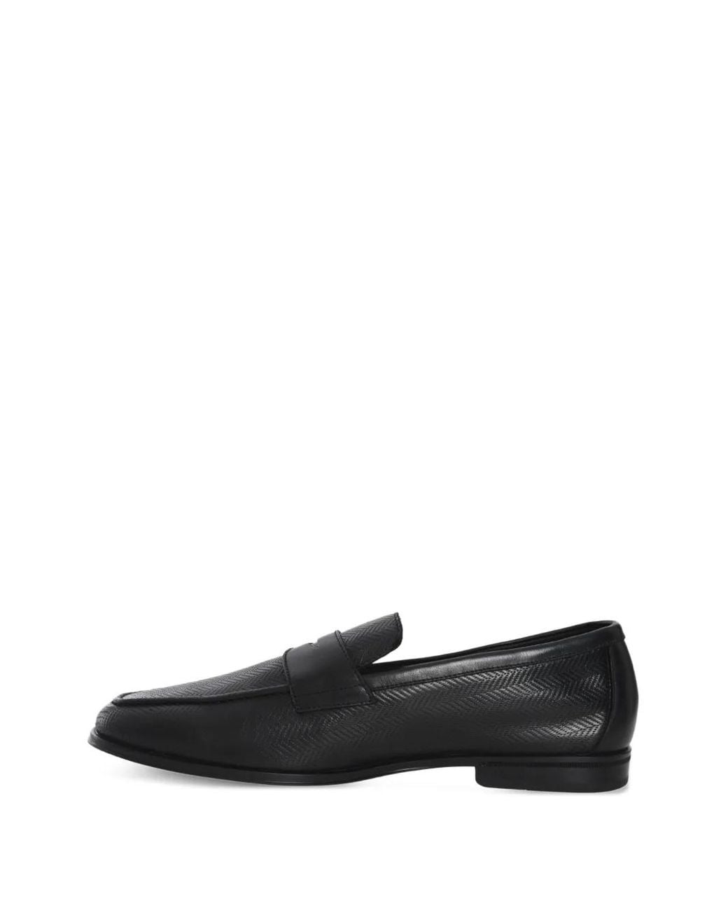 Doucal's Black Leather Loafers for men