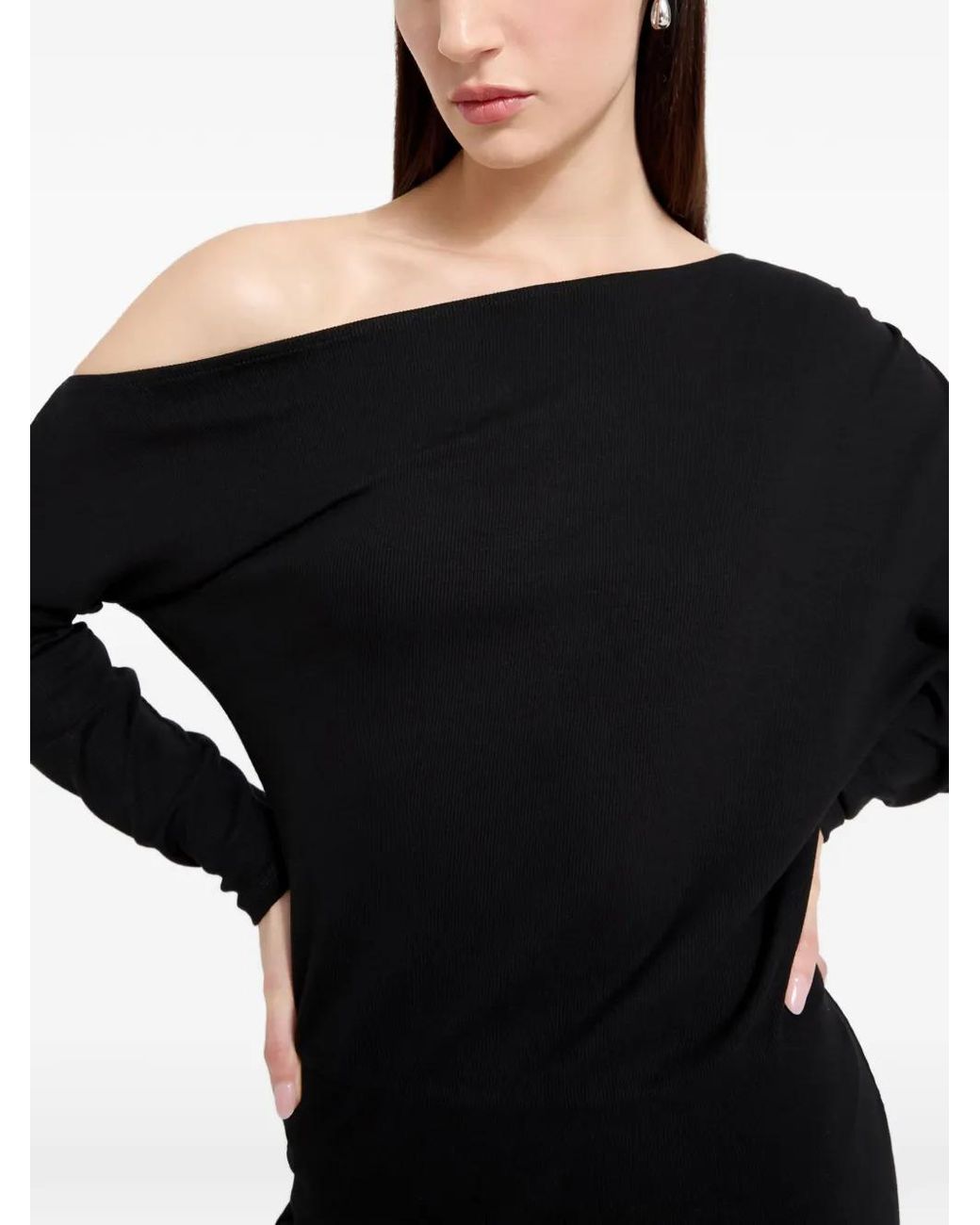 MARCELLA Black Amia One-Shoulder Maxi Dress