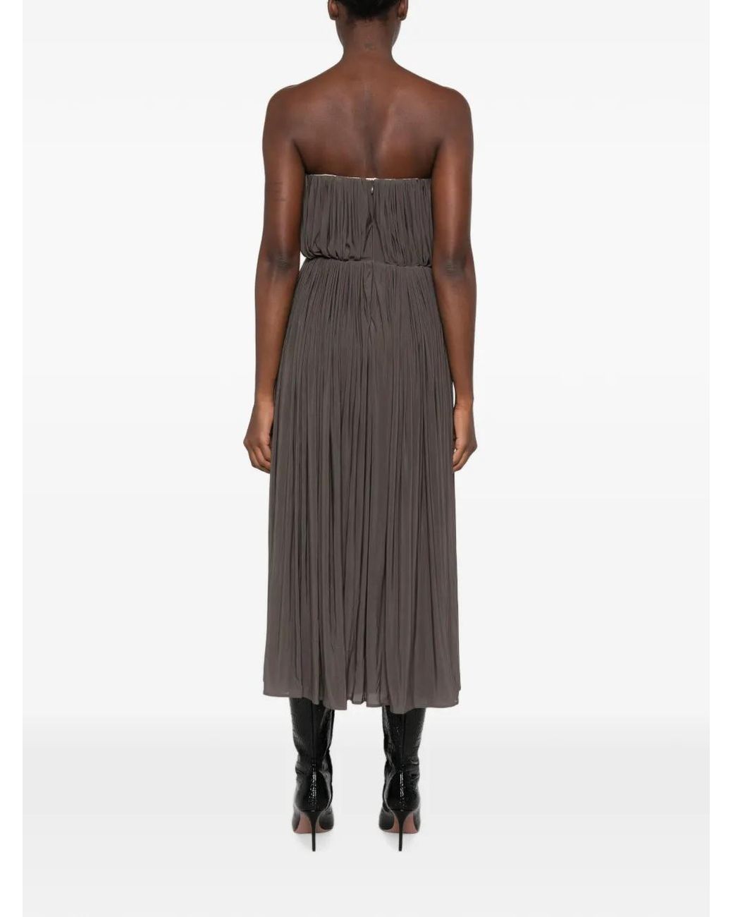 Magda Butrym Gray Strapless Midi Dress