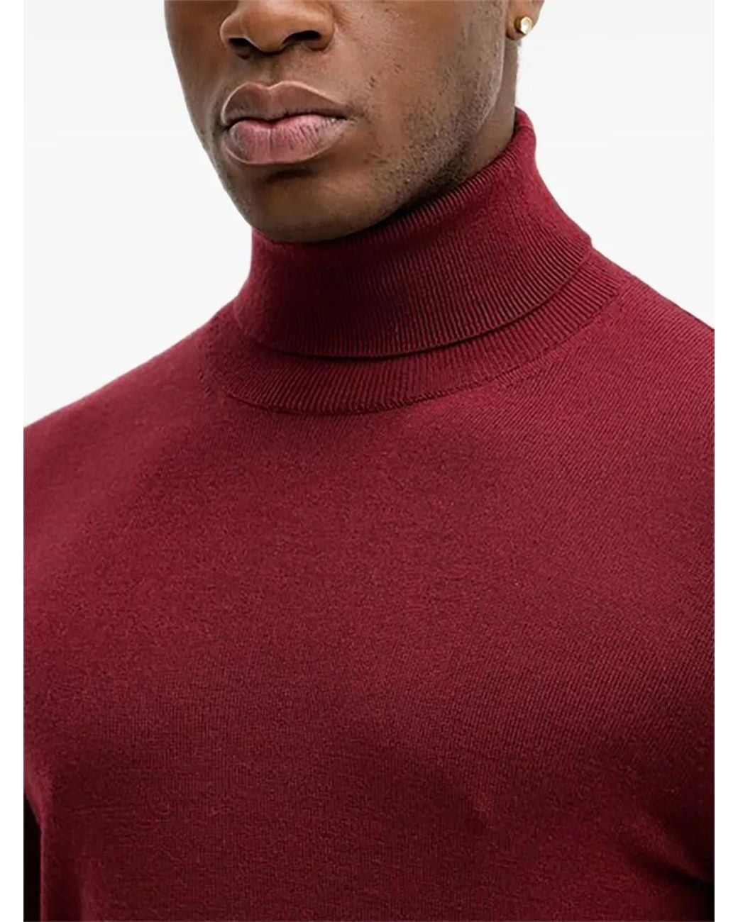 Sisley Red Roll Neck Sweater for men