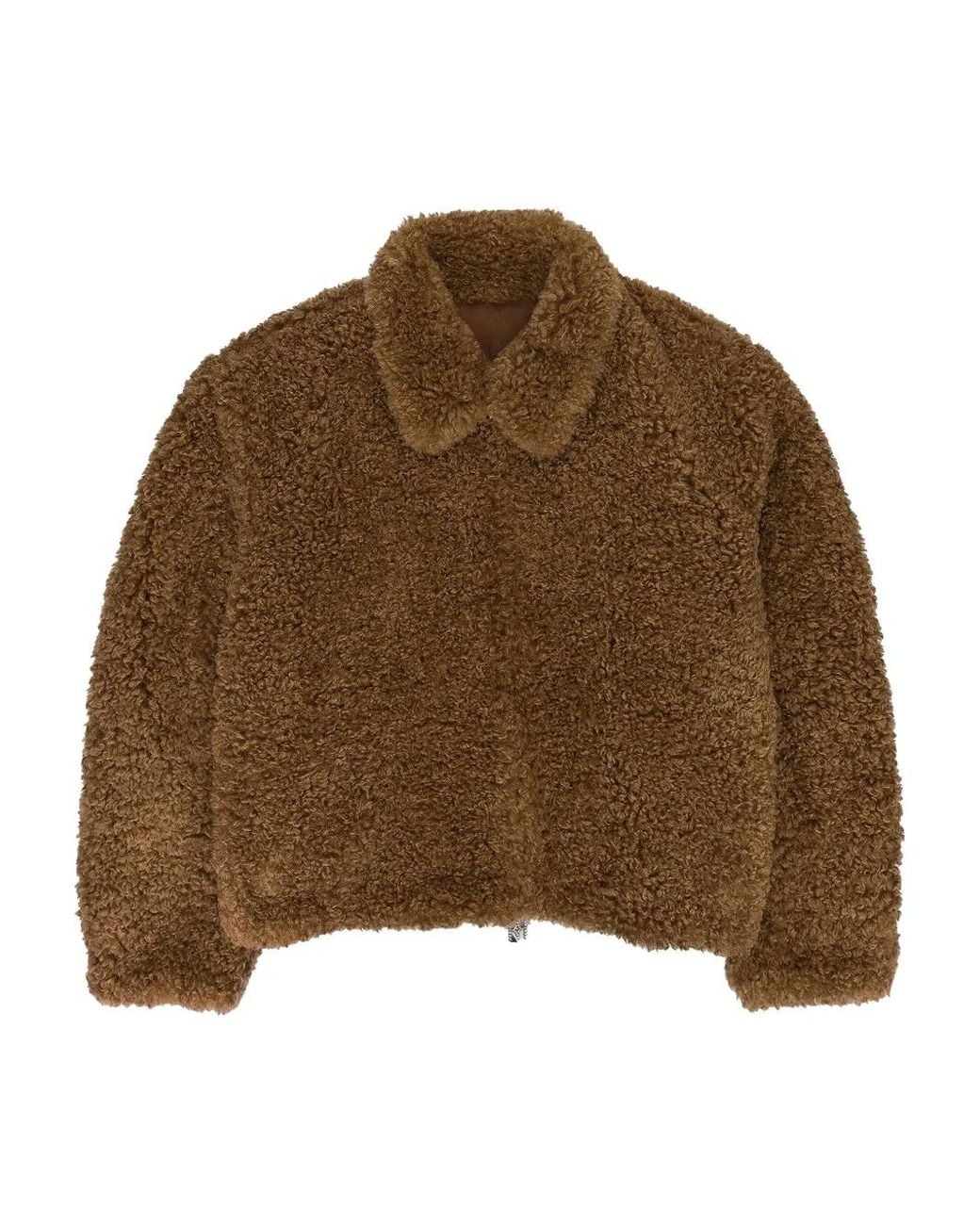 BIRTH OF ROYAL CHILD Brown Floral-Motif Suede Jacket for men
