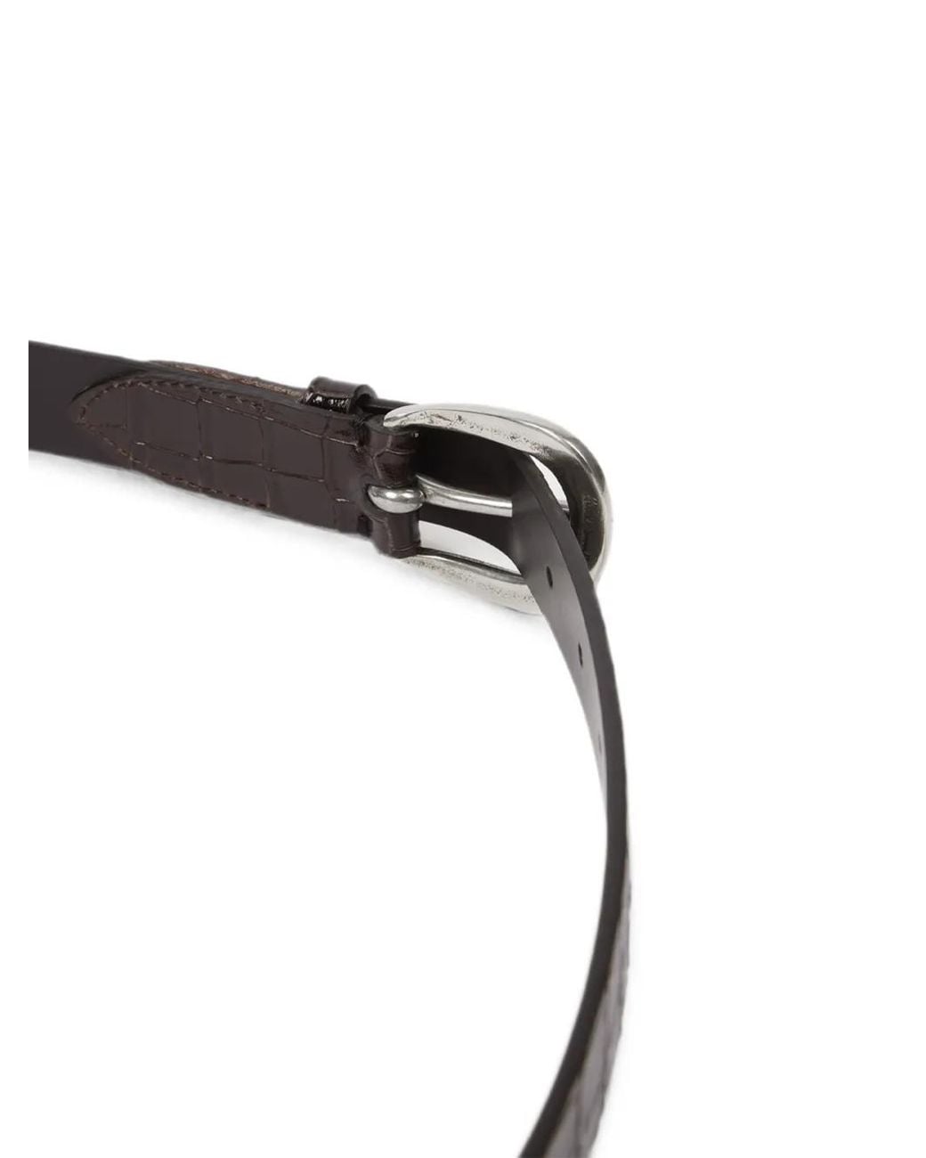 Paul Smith White Crocodile-Effect Leather Belt for men