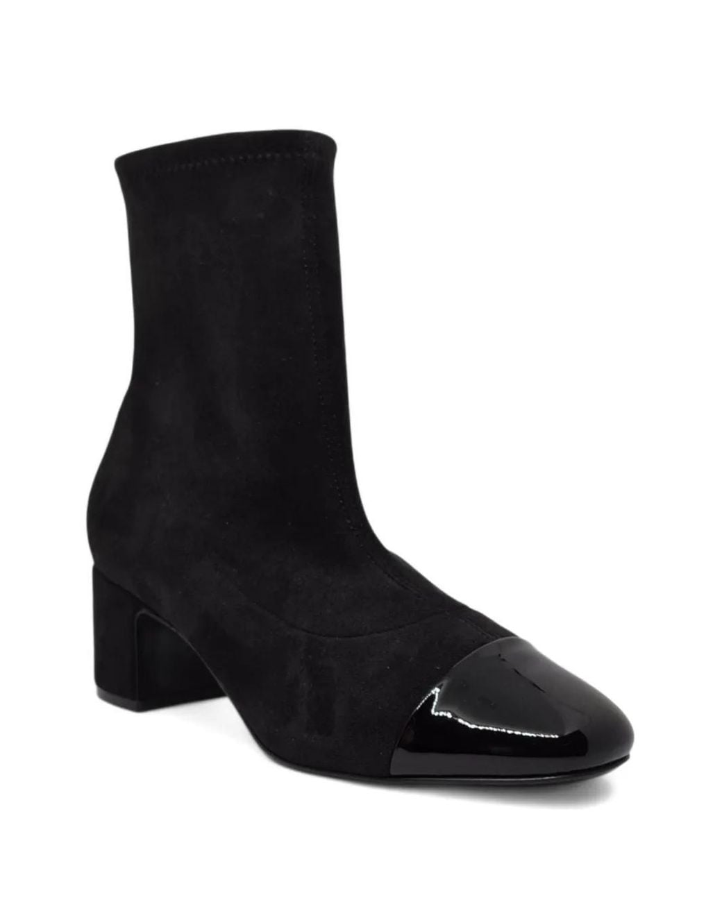 Casadei Black Cap-Toe Block-Heel Pumps